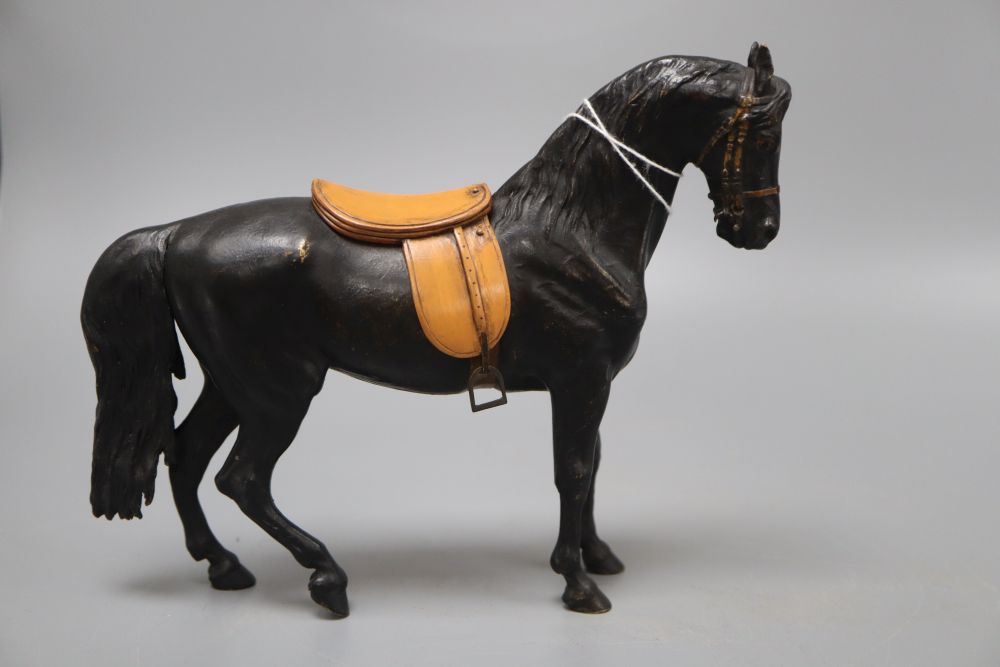 A cold painted bronze horse, height 18.5cm